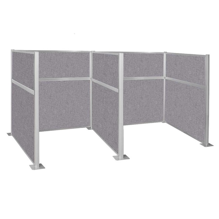 Versare Pre-Configured Hush Panel Cubicle 6' x 6' Cloud Gray Fabric 1859408